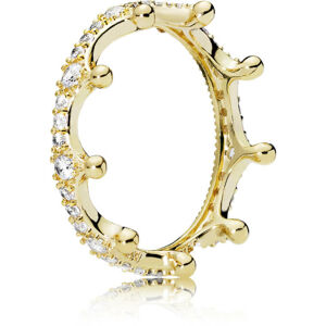 Pandora Překrásný pozlacený prsten Začarovaná koruna Shine 168654C01 50 mm