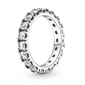 Pandora Třpytivý stříbrný prsten s čirými krystaly Eternity 190050C01 50 mm