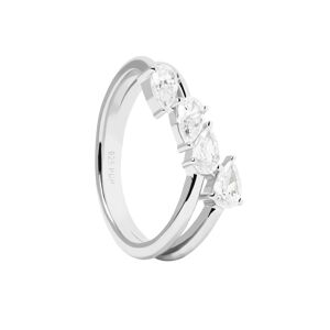 PDPAOLA Blyštivý stříbrný prsten se zirkony Terra Essentials AN02-861 52 mm