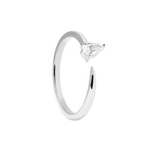 PDPAOLA Jemný stříbrný prsten se zirkony Twing Gold AN02-864 48 mm