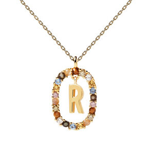 PDPAOLA Krásný pozlacený náhrdelník písmeno "R" LETTERS CO01-277-U (řetízek, přívěsek)