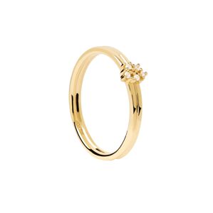 PDPAOLA Půvabný pozlacený prsten se zirkony NOVA Gold AN01-615 56 mm