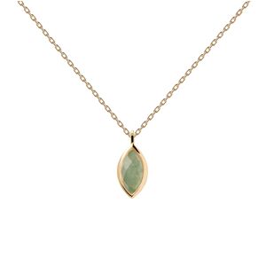PDPAOLA Pozlacený náhrdelník Green Aventurine Nomad Vanilla CO01-678-U