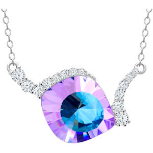 Preciosa Jedinečný stříbrný náhrdelník Pavo Vitrail Light 6118 43