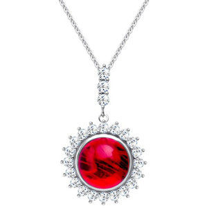 Preciosa Stříbrný náhrdelník Camellia 6106 63 (řetízek, přívěsek)