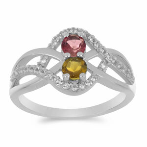 Prsten stříbrný s broušenými vícebarevnými turmalíny Ag 925 013424 MT - 52 mm (US 6), 3,4 g