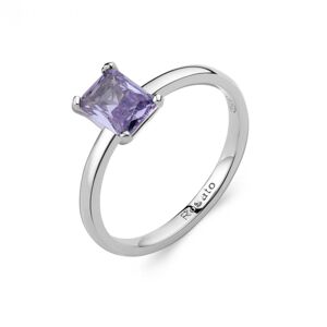 Rosato Minimalistický stříbrný prsten s fialovým zirkonem Allegra RZAL061 54 mm