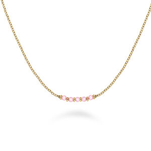 Rosefield Jemný pozlacený náhrdelník s růžovými korálky Essentials JNPRG-J811