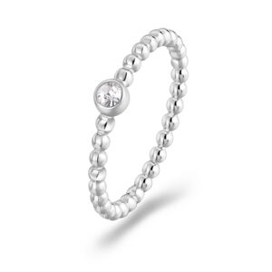 S`Agapõ Minimalistický ocelový prsten s krystalem For Love SFV46 54 mm