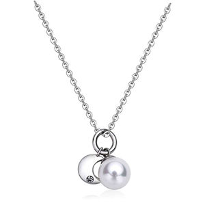 S`Agapõ Ocelový náhrdelník s půlměsícem a perlou DAYS SDY03