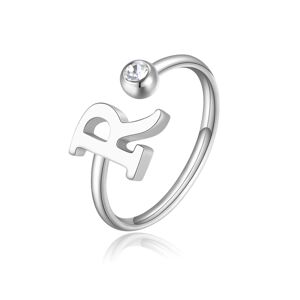 S`Agapõ Stylový ocelový prsten R s krystalem Click SCK188