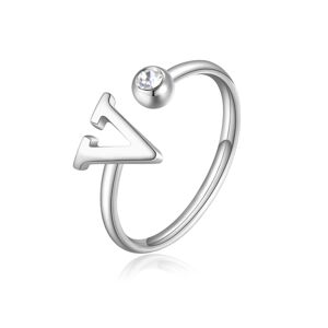 S`Agapõ Stylový ocelový prsten V s krystalem Click SCK192