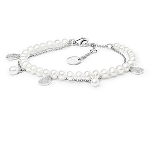 Silvego Elegantní stříbrný náramek s perlami a zirkony GRP20213BW16