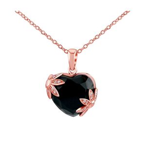 Silvego Stříbrný/ pozlacený náhrdelník Trabl s Brilliance Zirconia ve tvaru srdce DCC1610411NRG