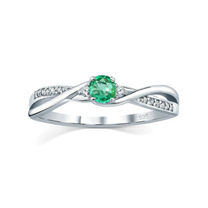 Silvego Stříbrný prsten s pravým přírodním smaragdem JJJR1100ER 48 mm