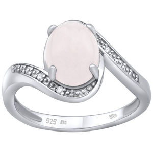 Silvego Stříbrný prsten s přírodním růženínem JST14809RO 50 mm
