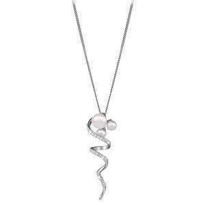Silver Cat Elegantní náhrdelník se zirkony a perličkou SC297 (řetízek, přívěsek)
