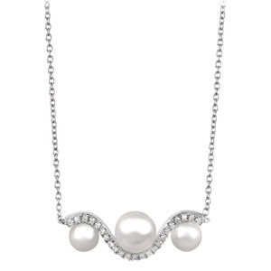 Silver Cat Elegantní stříbrný náhrdelník se zirkony a perlou SC340