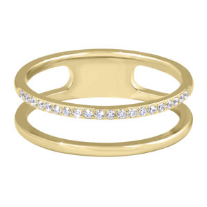 Troli Dvojitý minimalistický prsten z oceli Gold 57 mm