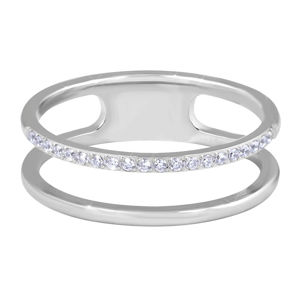 Troli Dvojitý minimalistický prsten z oceli Silver 57 mm