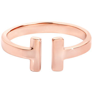 Troli Otevřený růžově pozlacený prsten z oceli 58 mm