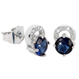 Troli Překrásné třpytivé náušnice s modrými krystaly