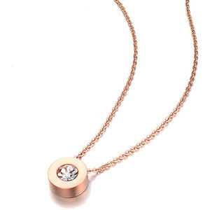Troli Růžově pozlacený náhrdelník s třpytivým přívěskem