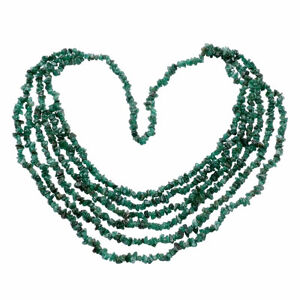 Avanturín zelený náhrdelník sekaný pětiřadý - cca 75 cm