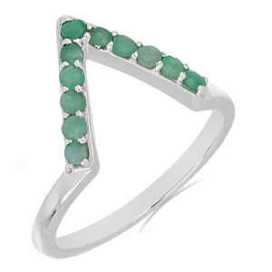 Prsten stříbrný s broušenými smaragdy Ag 925 034710 EM - 60 mm (US 9), 2,6 g